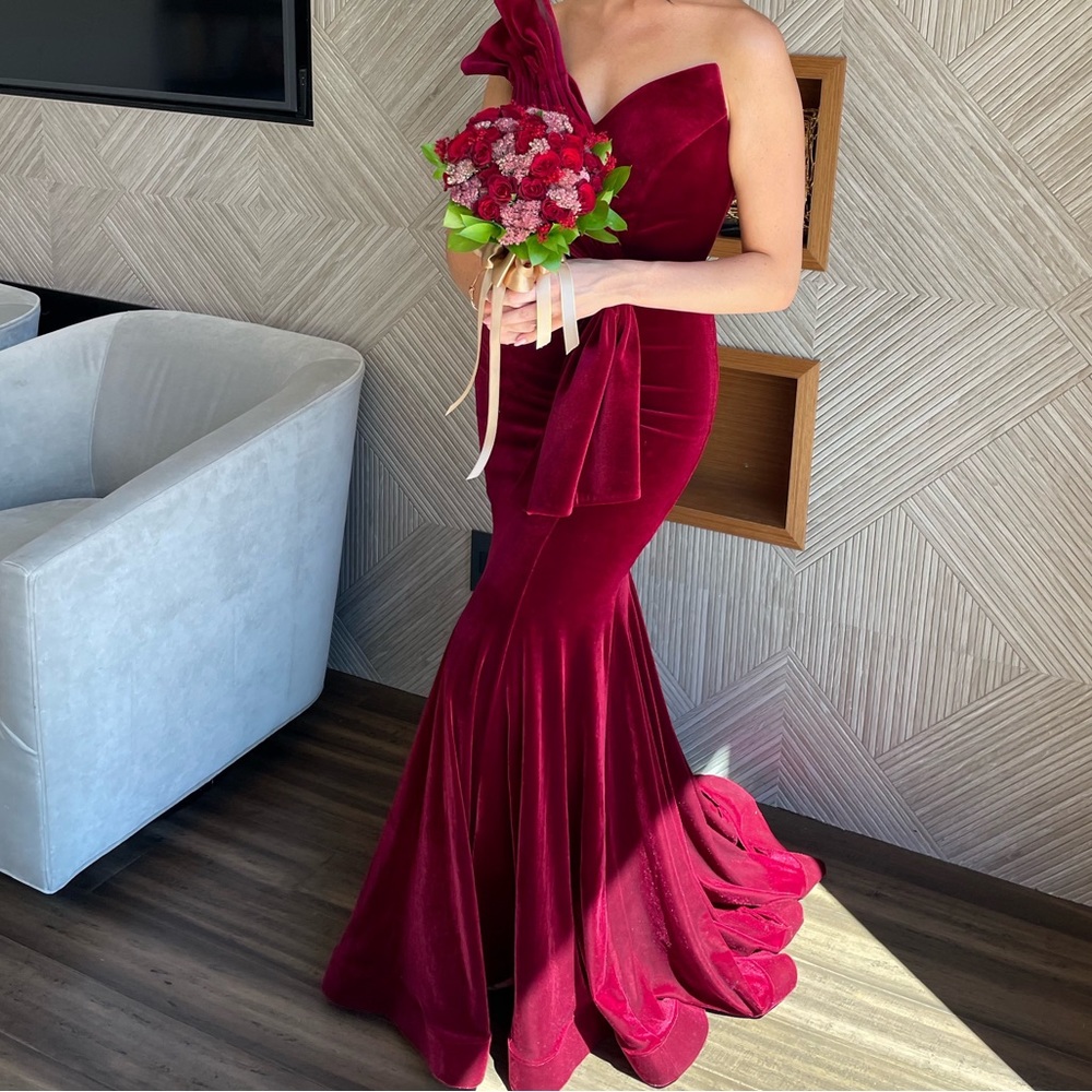 Burgundy Velvet Gown